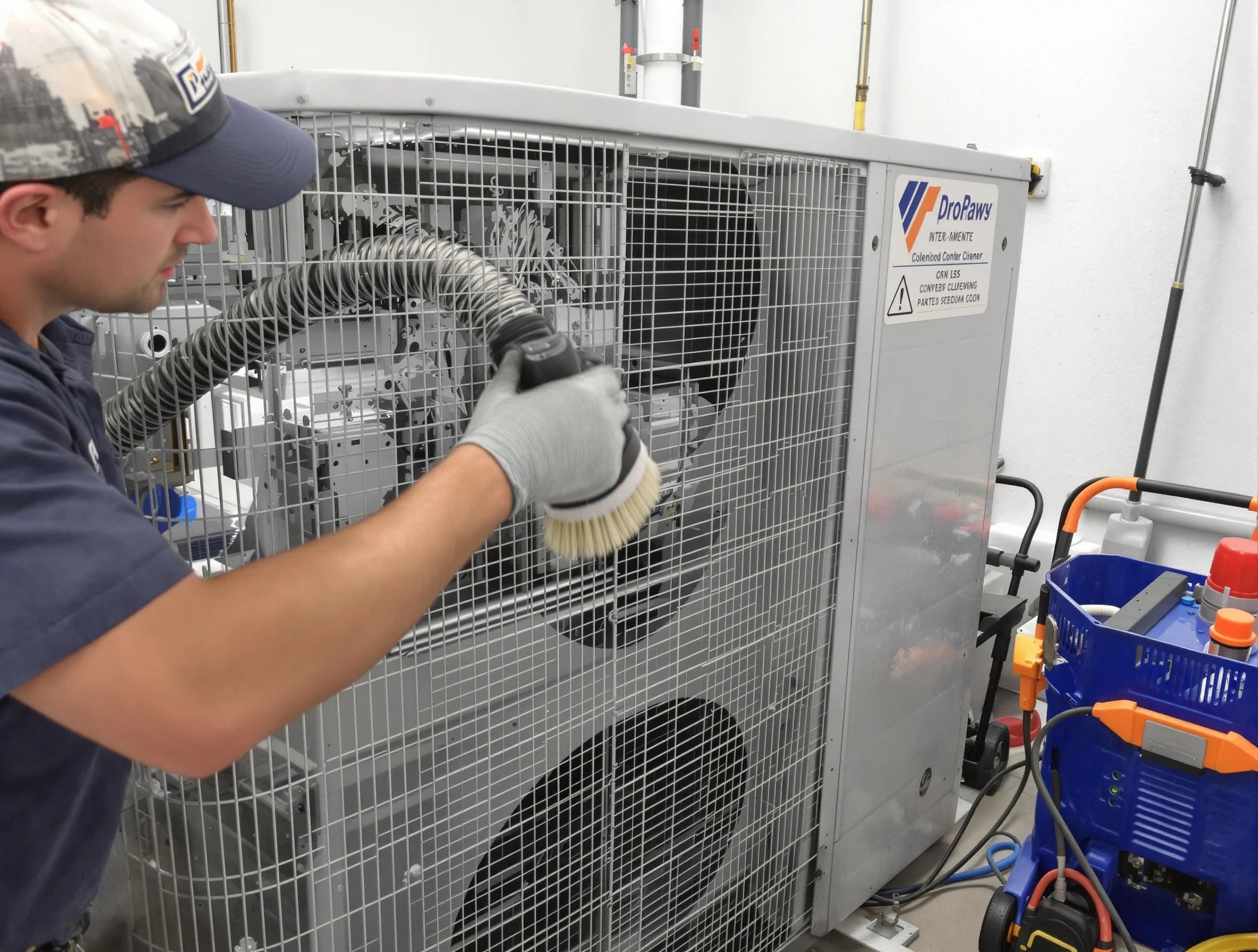Lincoln Air Duct Cleaning specialist performing precision AC coil cleaning for improved system performance in Lincoln