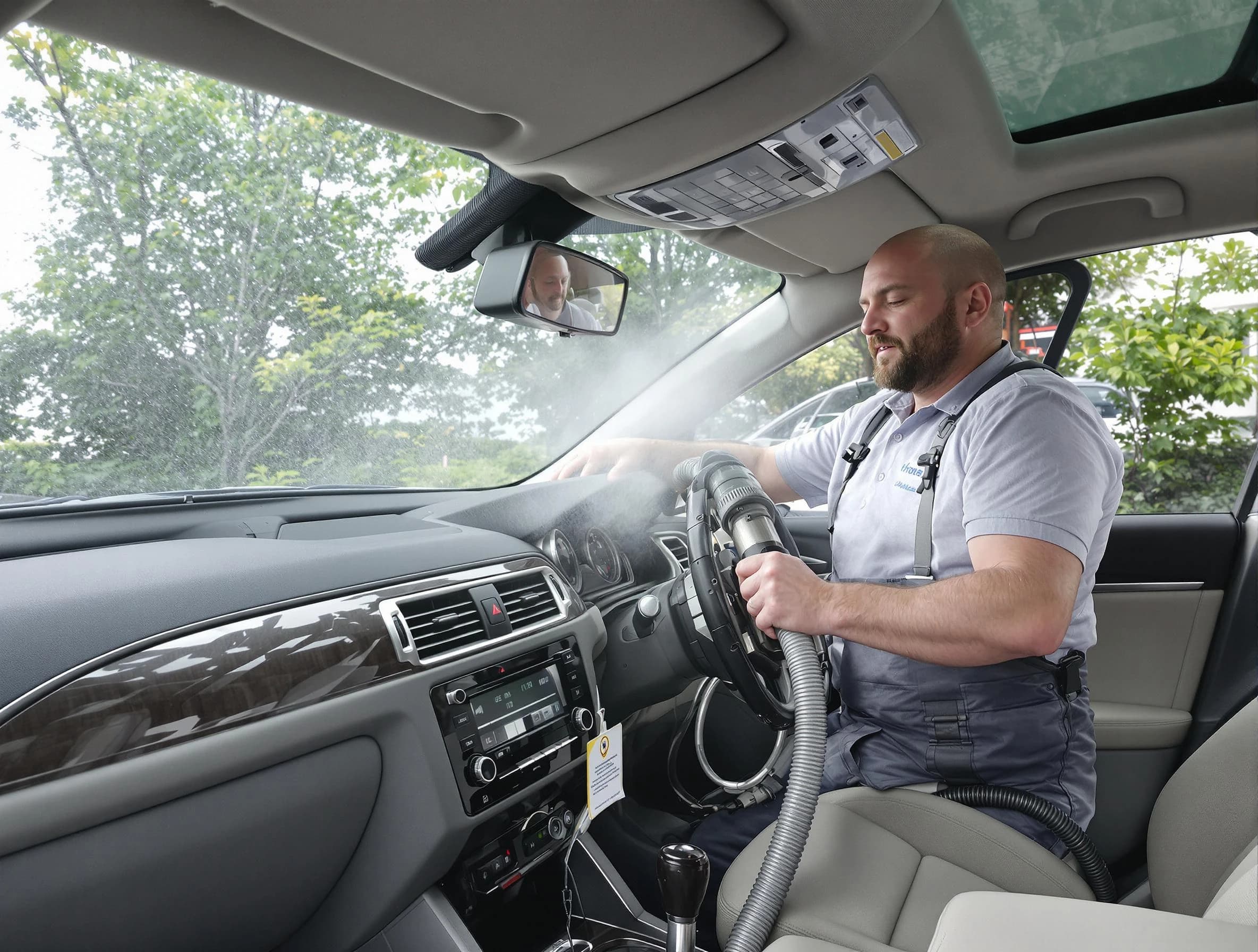 Lincoln Air Duct Cleaning specialist performing professional car duct cleaning in Lincoln